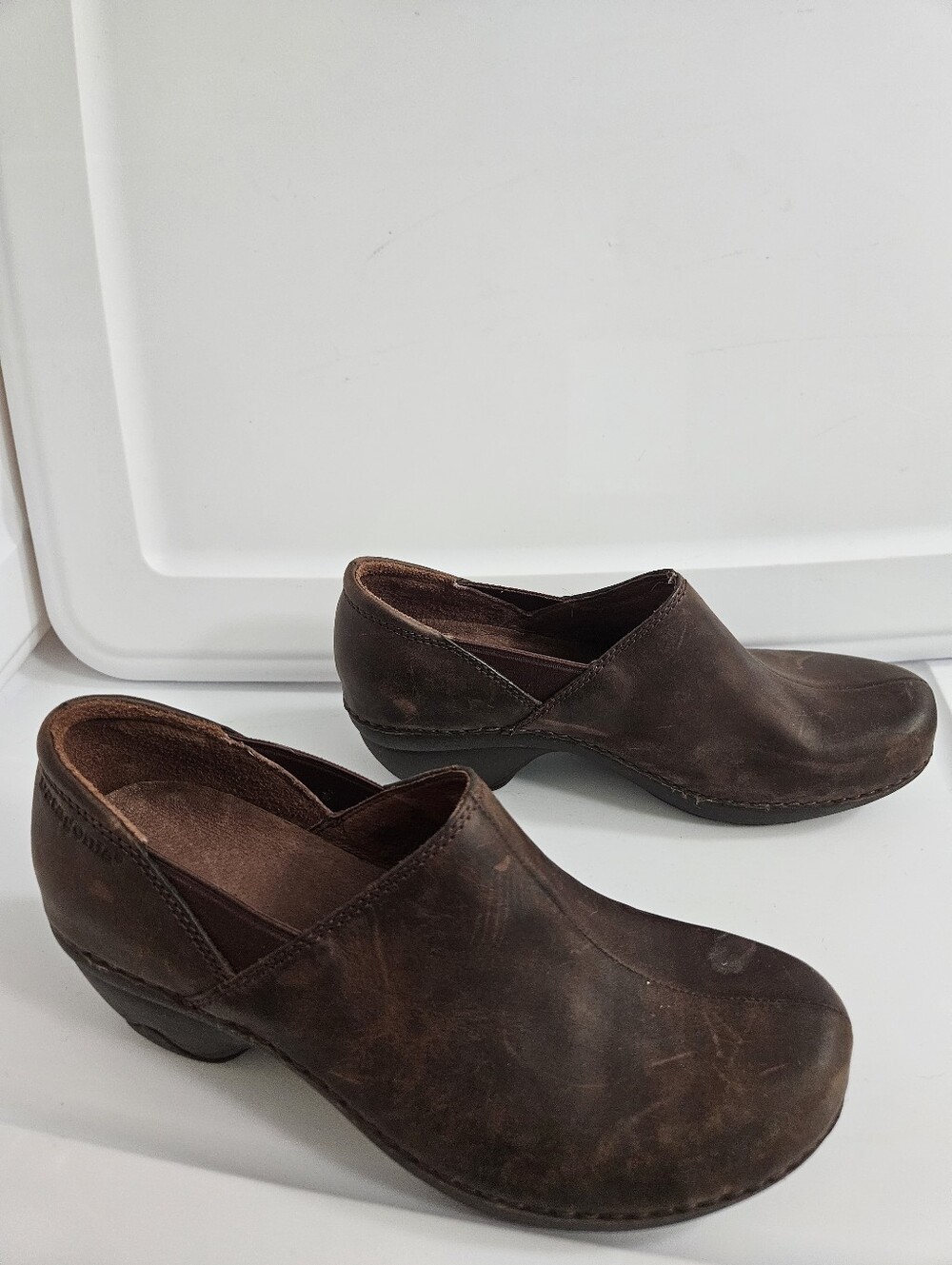 Patagonia Womens Dark Brown Leather Mule Clogs Sz 8